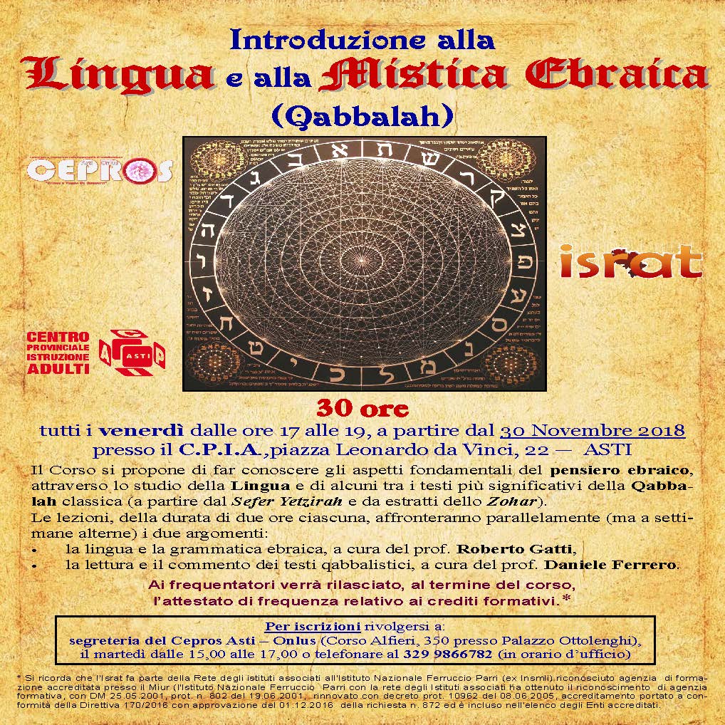 Corso di Qabbalah 2018 2019 MANIFESTO color