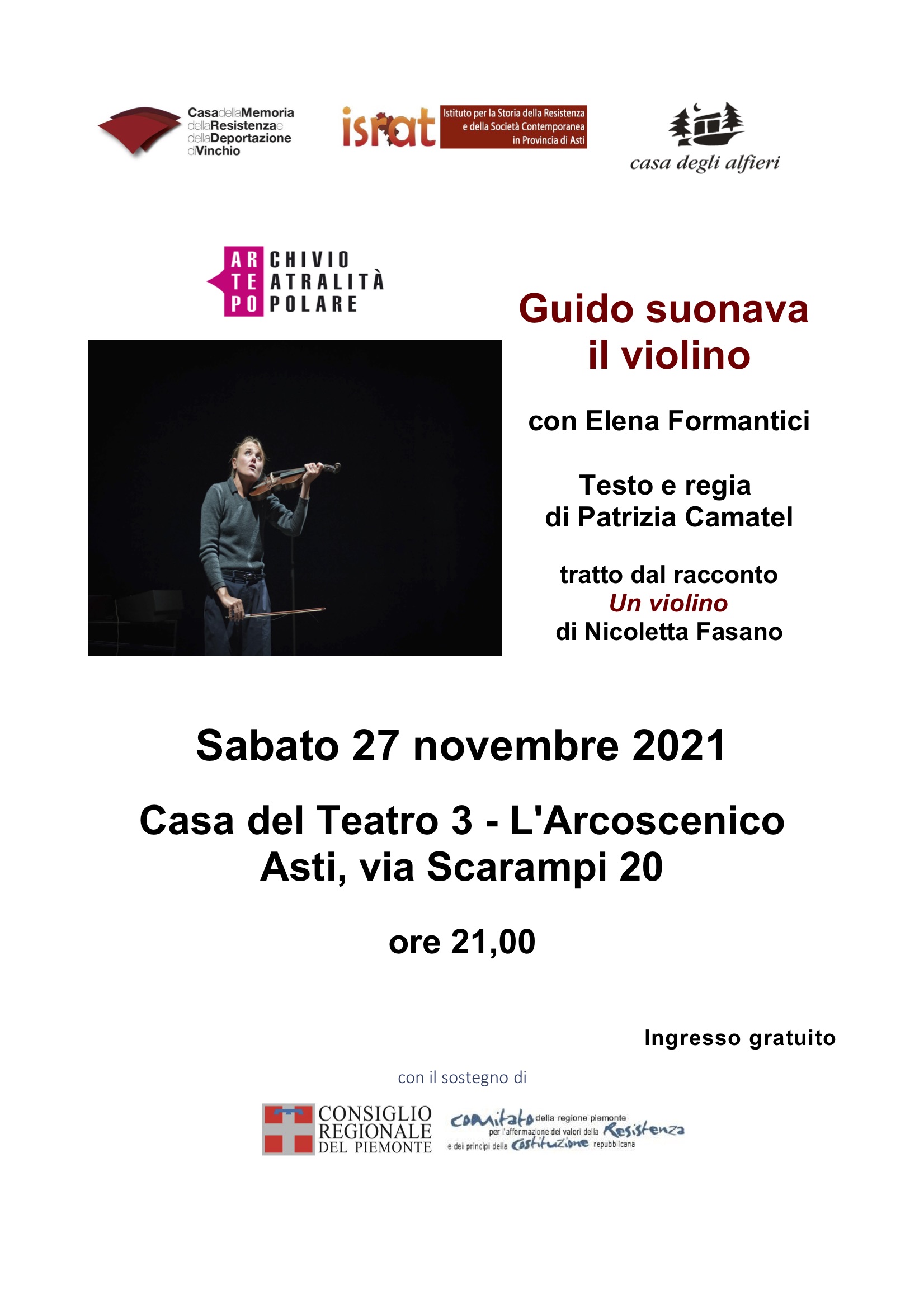 LOCANDINA Guido suonava il violino 27 novembre 21