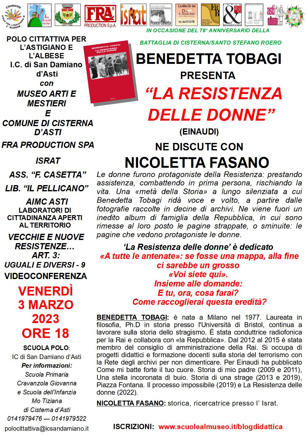 1volantino RESIST DONNE 3MARZO23 TOBAGI FASANO MEET